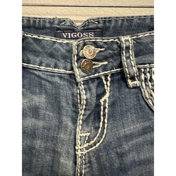 Vigoss Jeans Womens 7 The Dublin Boot Cut Contrast Stitch Distressed Denim - Picture 4 of 14